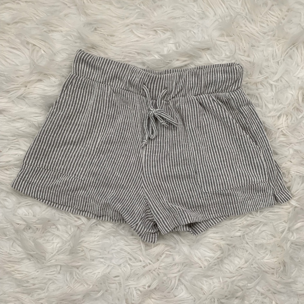 Olivia Rae Striped Shorts with Elastic Waistband